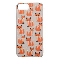 Woodland fox cute retro whimsical hipster foxes