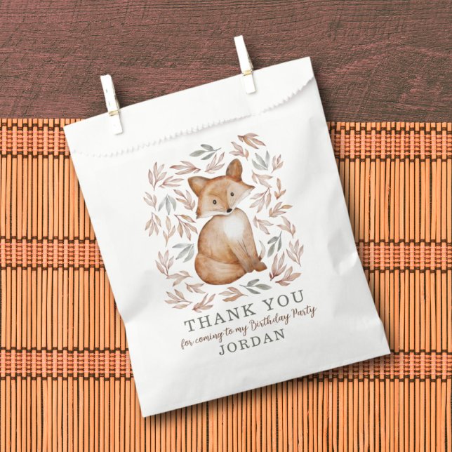 Woodland Fox & Foliage Thank You Favour Bags (Creator Uploaded)