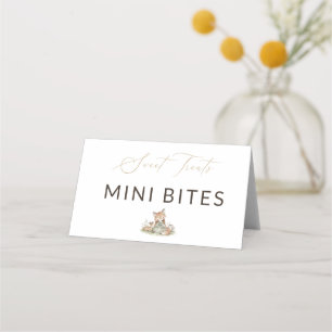 Woodland Fox Girl Sweet Treats Mini Bites Food Place Card
