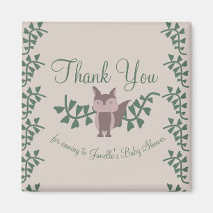 Woodland Fox Greenery Baby Shower Rustic Gifts But Magnet