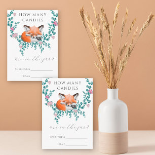 Woodland fox - guess how many candies enclosure card
