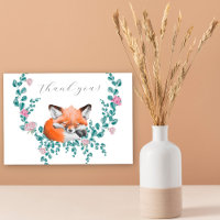Woodland Fox in Bloom - Baby shower thank you