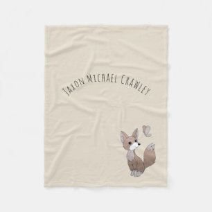 Woodland Fox Neutral Baby Blanket
