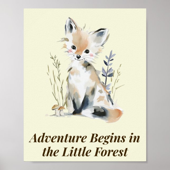 Woodland Fox Nursery Wall Art Print (Front)