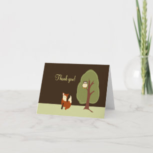 Woodland Fox & Owl Folded Thank you notes