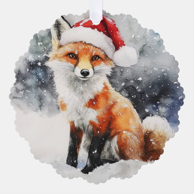 Woodland Fox Paper Ornament Card (Front)