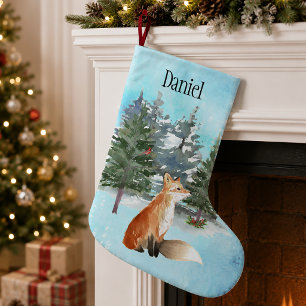 Woodland Fox Personalised Christmas Small Christmas Stocking