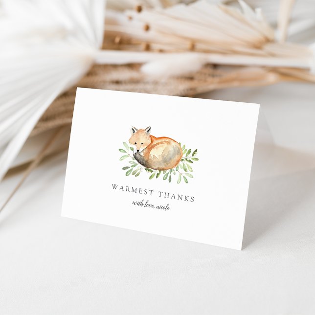Woodland Fox Personalised Thank You Card (Creator Uploaded)
