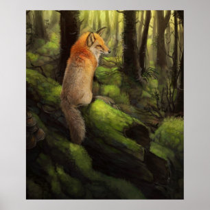 Woodland Fox Poster