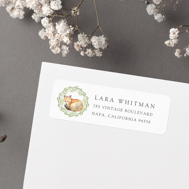 Woodland Fox Return Address Label (Creator Uploaded)
