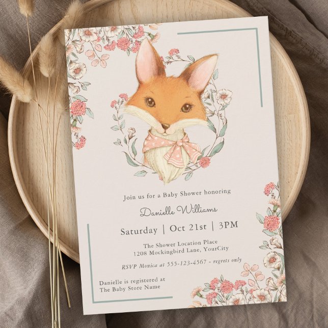 Woodland Fox Storybook Baby Shower for Girl Invitation (Creator Uploaded)