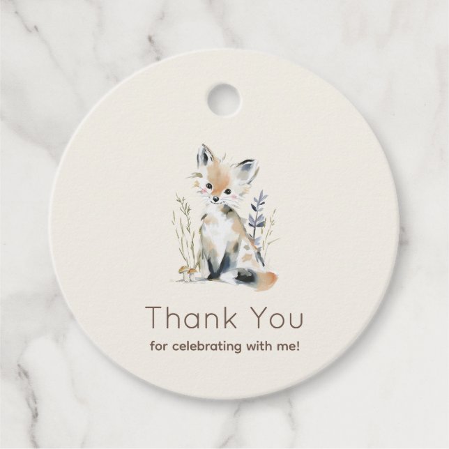 Woodland Fox Thank You Tag (Front)