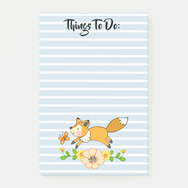 Woodland Fox Things To Do Post-it Notes (Front)