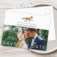 Woodland Fox Wedding Save The Date Photo