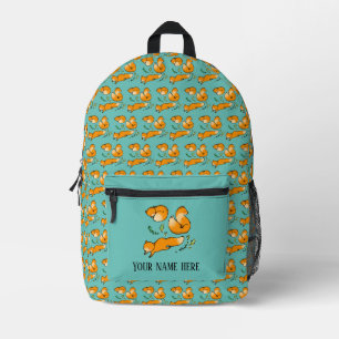 woodland foxes (name) printed backpack