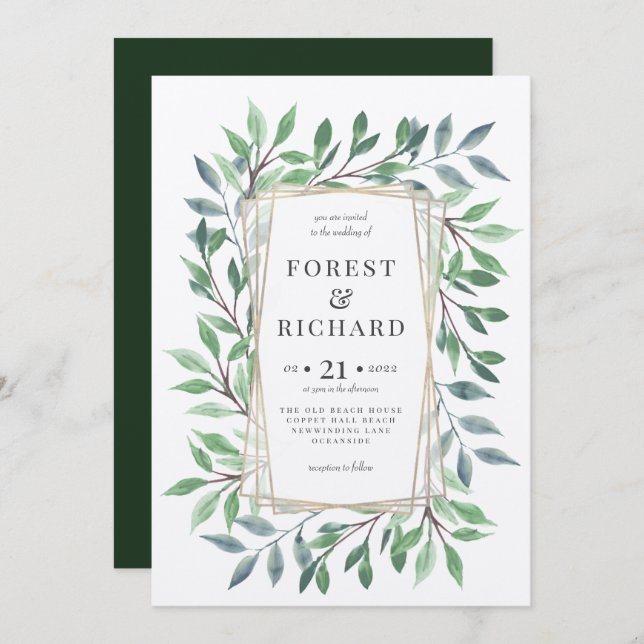Woodland Frame Invitation (Front/Back)
