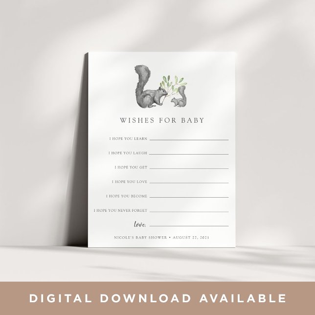 Woodland Friends Baby Shower Wishes Card (Creator Uploaded)