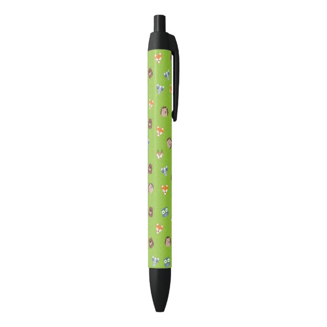 Woodland Friends - Fox Bear Racoon Hedgehog Deer Black Ink Pen (Bottom (Vertical))
