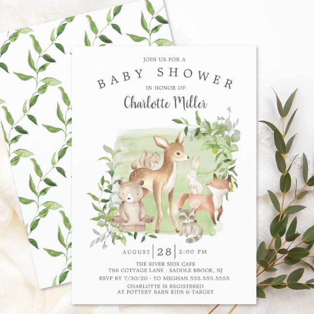 Woodland Friends Gender Neutral Baby Shower Invitation (Creator Uploaded)