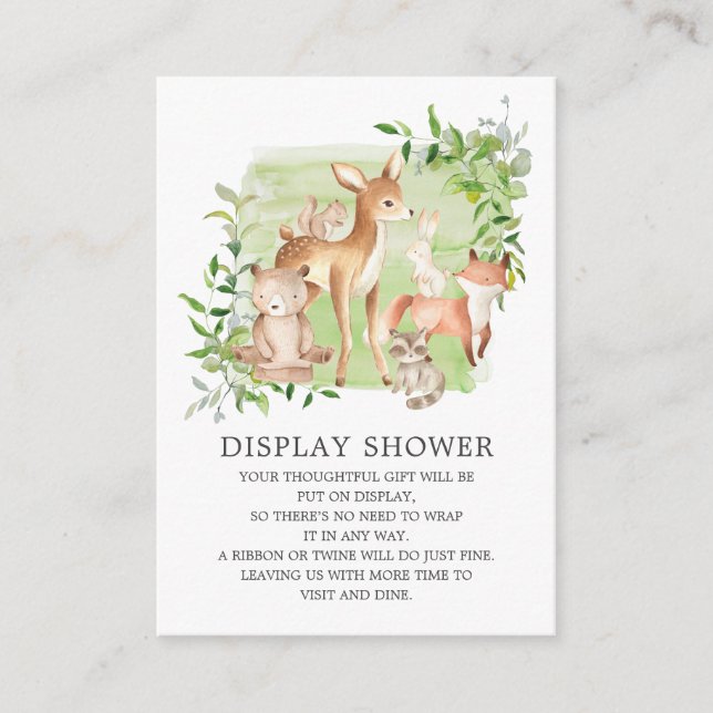 Woodland Friends Gift Display Shower Enclosure Card (Front)