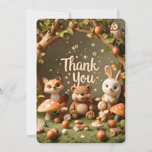  Woodland Friends Thank You Card – Cute Forest Ani