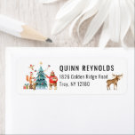 Woodland Friends Winter Christmas Birthday Party<br><div class="desc">When your guests receive their special invite tucked inside the envelope, topped off with a themed address sticker, they will know your party is the one to be at. These cheerful address stickers feature adorable woodland animals having a party. Add your custom wording to this design by using the "Edit...</div>