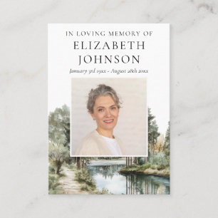 Woodland Funeral Memorial Prayer Poem Photo Cards