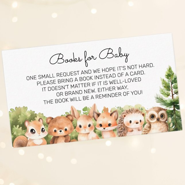 Woodland Gathering Baby Shower Book Request  Enclosure Card (Woodland Gathering Baby Shower Book Request Enclosure Card)