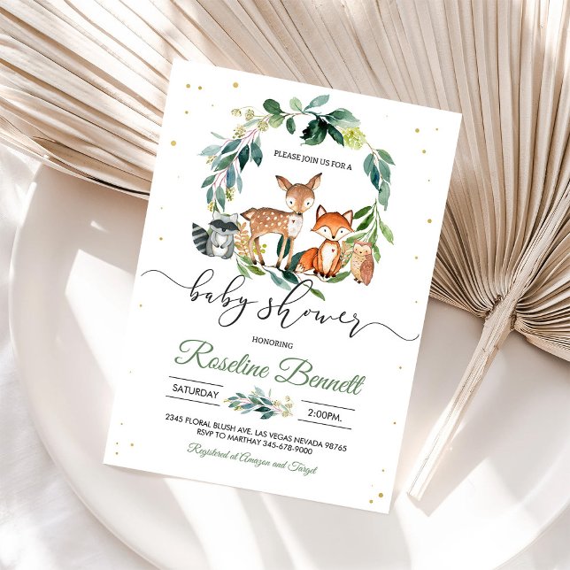 Woodland Gender Neutral Woodland Baby Shower Invitation (Creator Uploaded)
