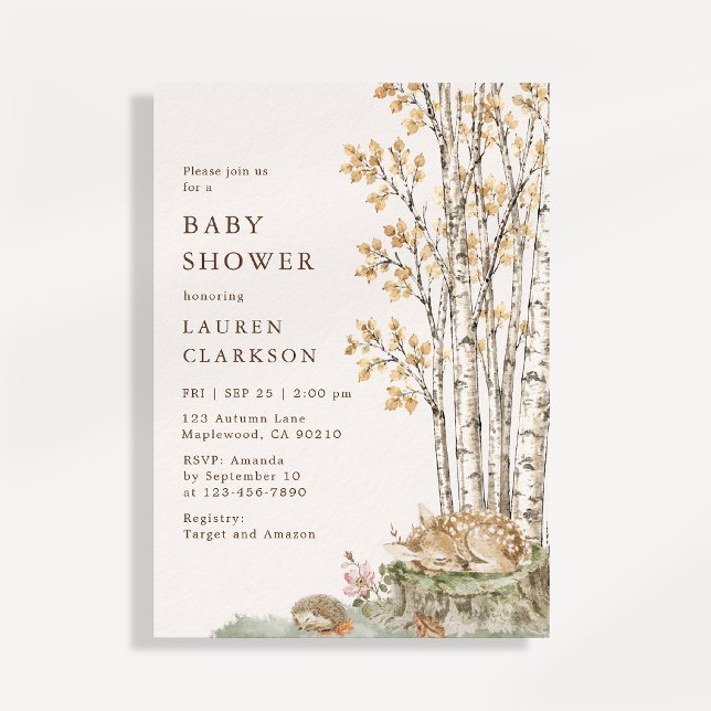Woodland Gingham Baby Shower Invitation (Creator Uploaded)