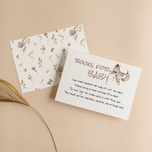 Woodland Girl Forest Squirrel Baby Book Request    Enclosure Card