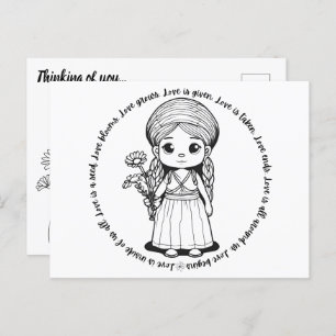 Woodland Girl with Daisies Postcard
