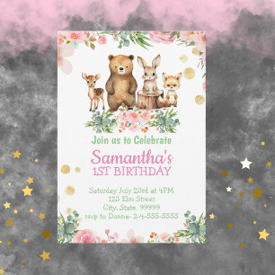 Woodland Girl's Birthday Party Invitation