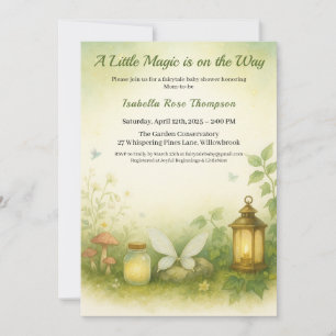 Woodland Glow Baby Shower Invitation   Firefly Jar