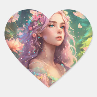 Woodland Glow Heart Stakes  Sticker
