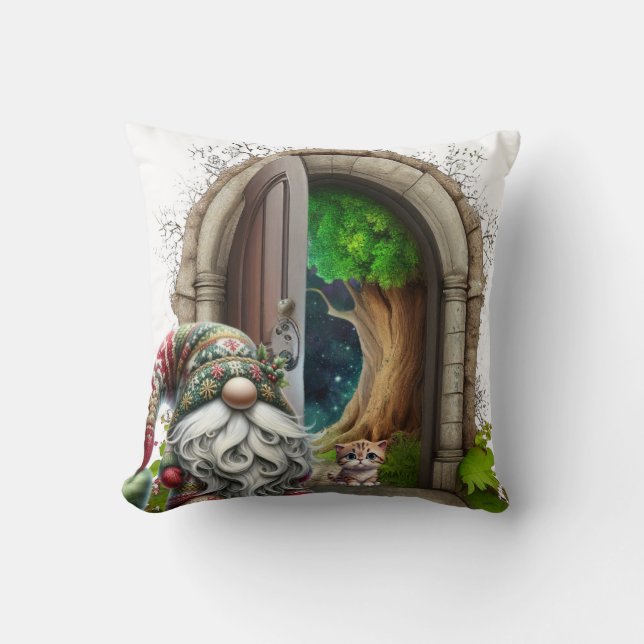 Woodland Gnome and Woodland Letter A Cushion (Front)