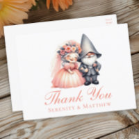 Woodland Gnome Garden Orange Wedding Thank You