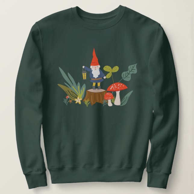 Woodland Gnome & Mushroom Sweatshirt (Design Front)