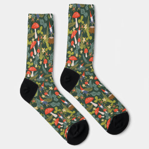 Woodland Gnomes and Mushrooms Socks