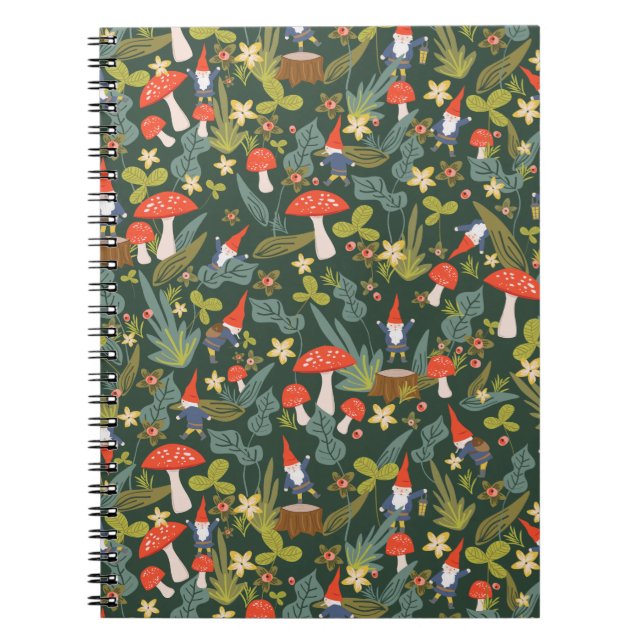 Woodland Gnomes Spiral Notebook (Front)
