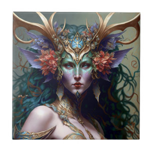 Woodland Goddess Fantasy Art Tile