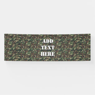 Woodland Green Camouflage Pattern Banner