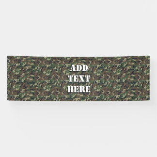 Woodland Green Camouflage  Pattern Banner