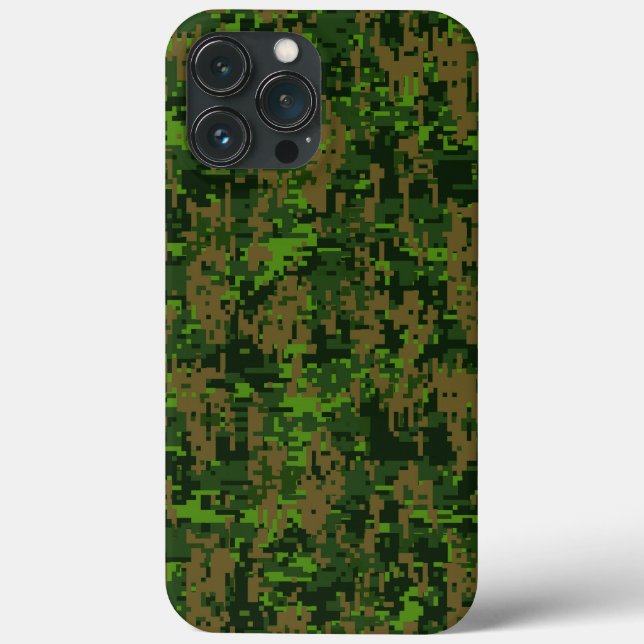 Woodland Green Digital Camouflage Decor on a Case-Mate iPhone Case (Back)