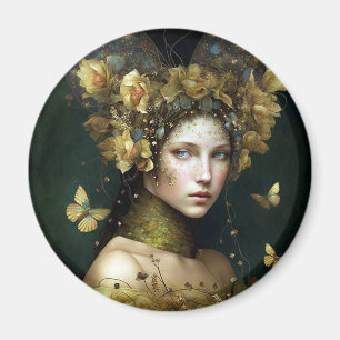 Woodland Green Fairy Fantasy Art Magnet