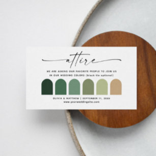 Woodland Green Wedding Insert QR   Attire Palette