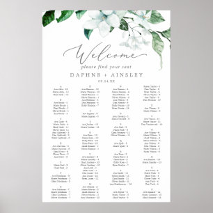 Woodland Greenery Alphabetical Seating Chart