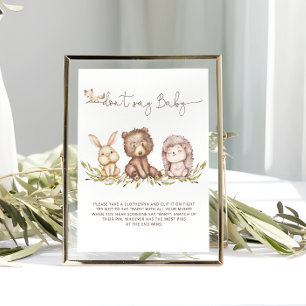 Woodland Greenery Don't Say Baby Game Poster