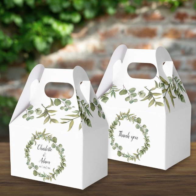 Woodland Greenery Foliage Wedding Favour Box (Woodland Greenery Foliage Wedding Favor Box)