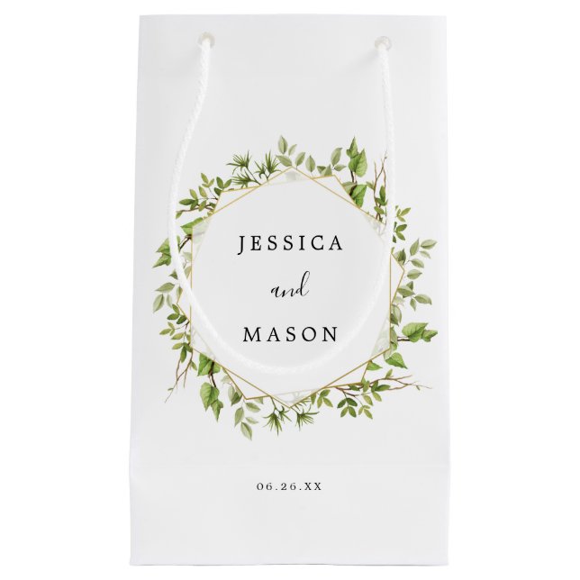 Woodland Greenery Hotel Wedding Gift Bag (Front)